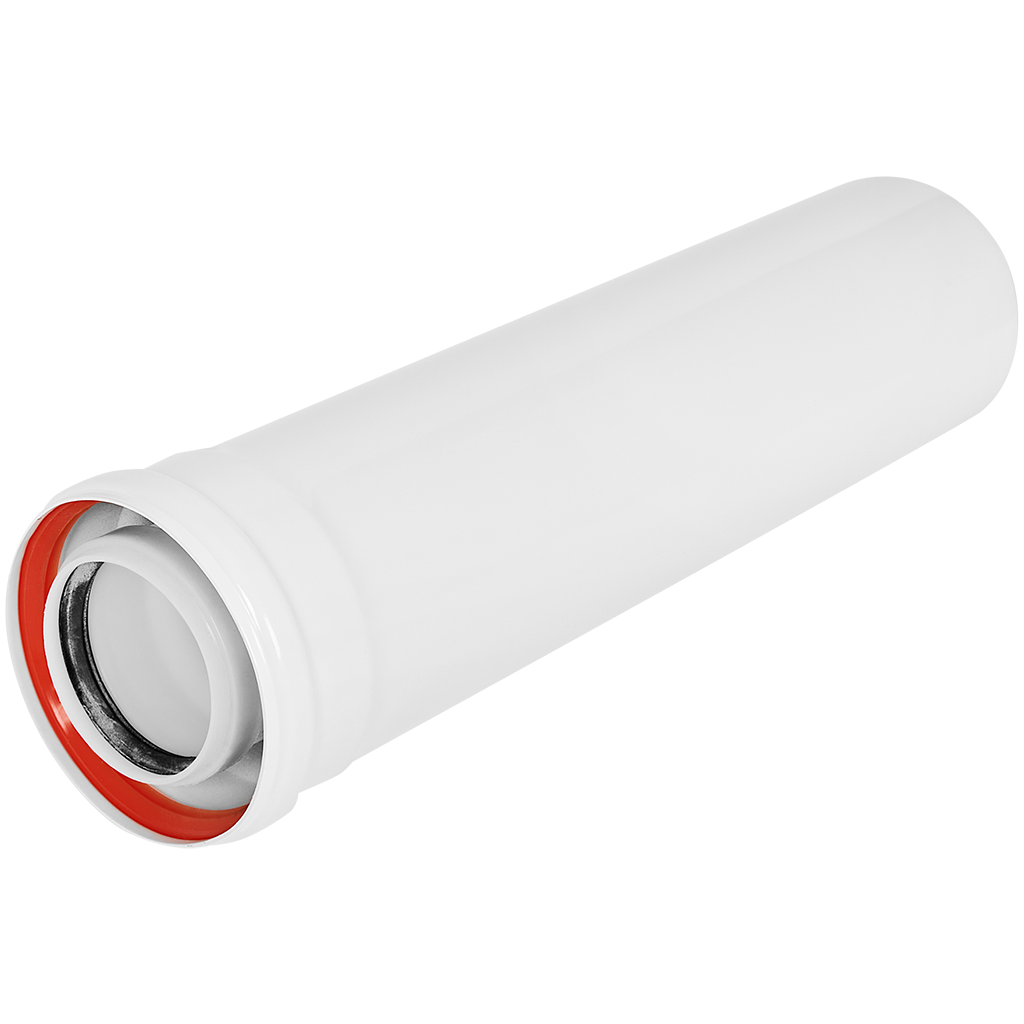 Удлинитель дымохода конденсационный коаксиальный ROMMER D80(п-м)/125(м-п), L500 — фото, характеристики