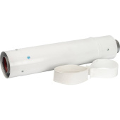 STOUT Элемент дымохода DN60/100 труба коаксиальная телескопическая 470-750 мм п/м, уплотнения и хомут в комплекте — фото, характеристики, купить в NOJABRSK-CLIMBO
