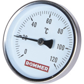 ROMMER Термометр биметаллический 80 мм 120 градусов с погружной гильзой 50 мм 1/2 — фото, характеристики, купить в NOJABRSK-CLIMBO