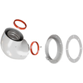 RCA-6010-240190 Начальный участок 90 гр. 60/100 в комплекте фланец — фото, характеристики, купить в NOJABRSK-CLIMBO