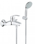 Смеситель для ванны GROHE Eurosmart с душевым набором (настенный держатель, ручной душ), 33302002 — фото, характеристики, купить в NOJABRSK-CLIMBO