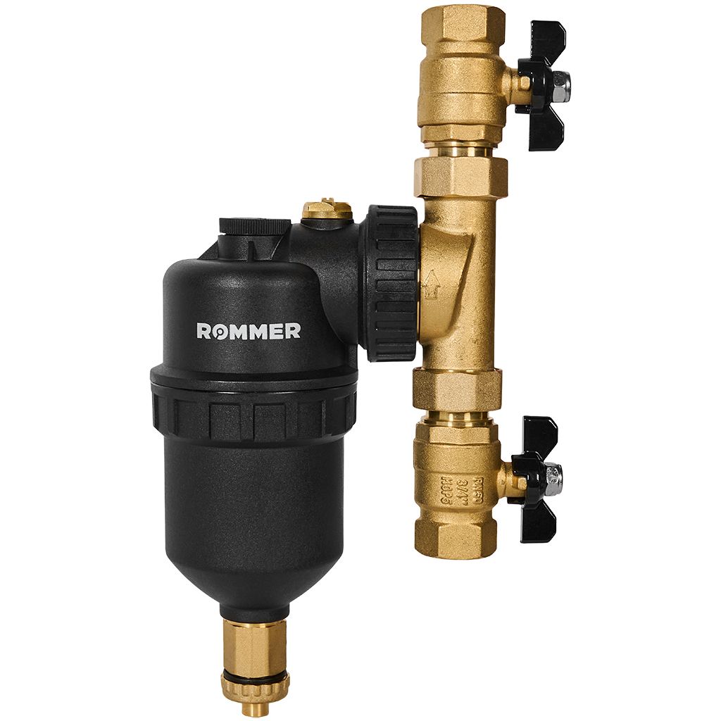 Магнитный сепаратор шлама ROMMER поворотный, ВР 3/4 корпус- композит — фото, характеристики