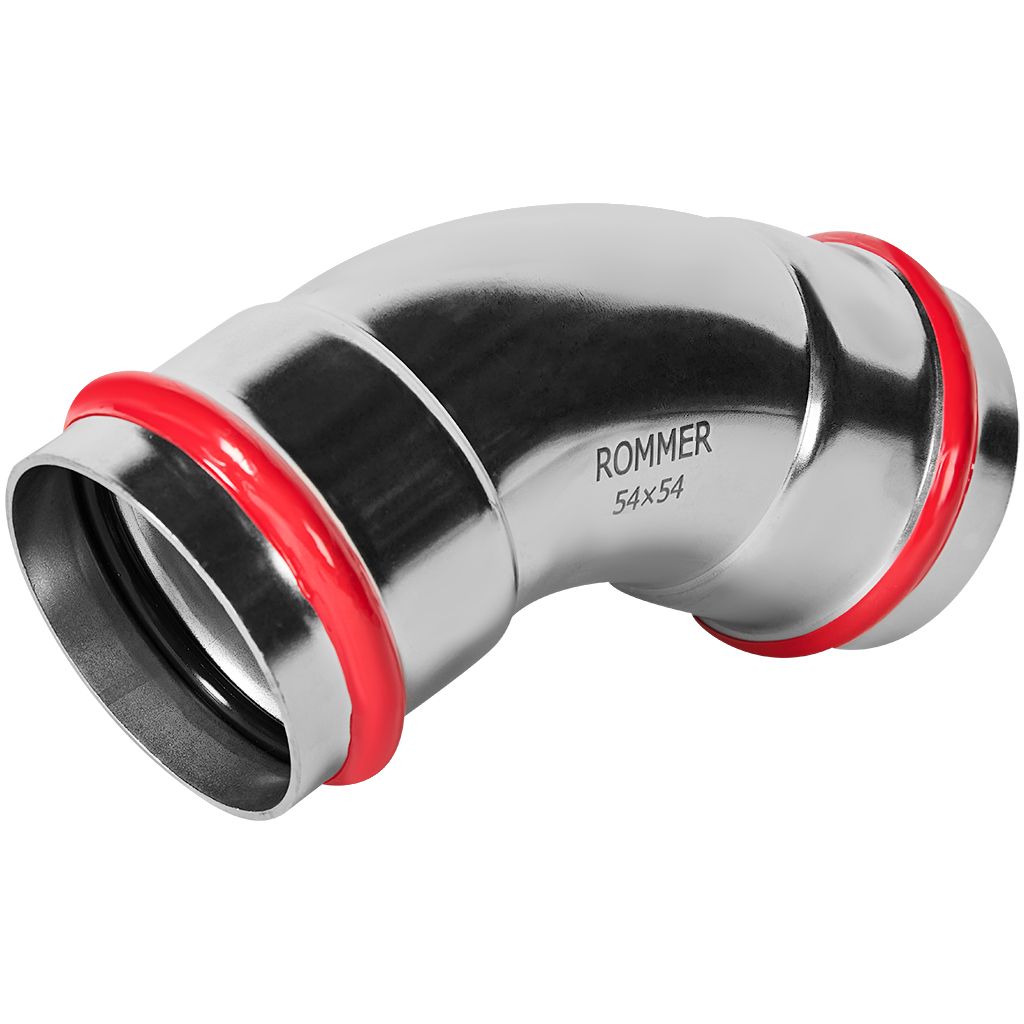 Угольник ROMMER 45° ВПр-ВПр, 54, из нержавеющей стали прессовой — фото, характеристики