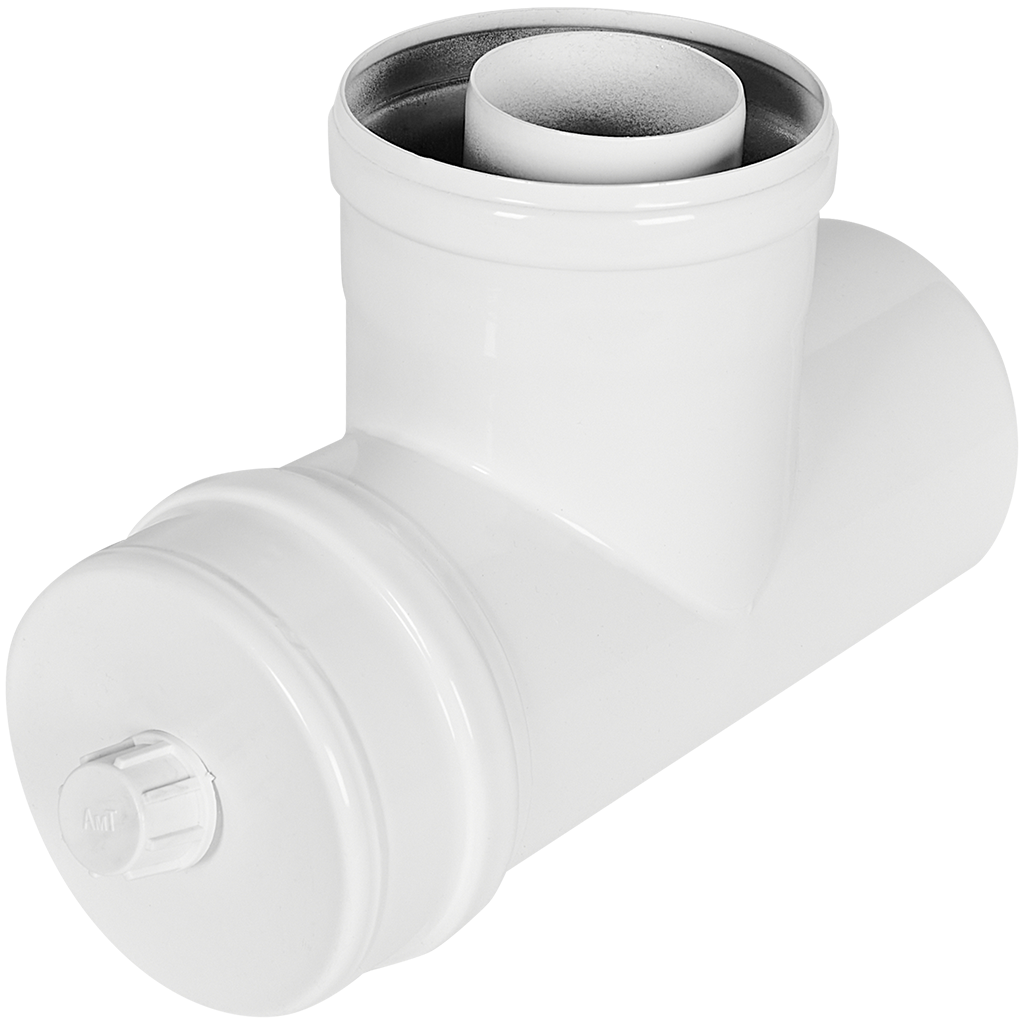 Конденсатоотводчик Т-образный традиционный коаксиальный ROMMER D60(п-м)/100(п-м) (штуцер 1/2) — фото, характеристики