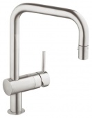 Смеситель для кухни GROHE Minta с выдвижным U-изливом/лейкой, 32322DC0 — фото, характеристики, купить в NOJABRSK-CLIMBO