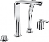 Смеситель для ванны GROHE Veris с душевым гарнитуром (на бортик ванны), 4 отверстия, 19373000 — фото, характеристики, купить в NOJABRSK-CLIMBO