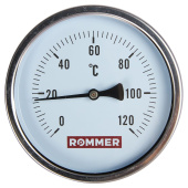 ROMMER Термометр биметаллический 100 мм 120 градусов с погружной гильзой 50 мм 1/2 — фото, характеристики, купить в NOJABRSK-CLIMBO