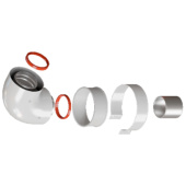 RCA-6010-210190 Начальный участок 90 гр. 60/100  хомут в комплекте + втулка D60 L-50 — фото, характеристики, купить в NOJABRSK-CLIMBO