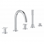 Смеситель для ванны GROHE Atrio New с душевым гарнитуром (на бортик ванны), 5 отверстий, хром (19923003) — фото, характеристики, купить в NOJABRSK-CLIMBO