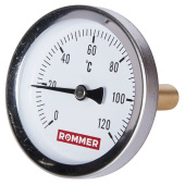 ROMMER Термометр биметаллический 63 мм 120 градусов с погружной гильзой 50 мм 1/2 — фото, характеристики, купить в NOJABRSK-CLIMBO