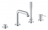Смеситель для ванны GROHE Essence+ на 4 отверстия с душевым гарнитуром и изливом (на бортик ванны), 19578001 — фото, характеристики, купить в NOJABRSK-CLIMBO