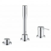 Смеситель для ванны GROHE Essence+ на 3 отверстия с душевым гарнитуром (на бортик ванны, без излива), хром (19976001) — фото, характеристики, купить в NOJABRSK-CLIMBO