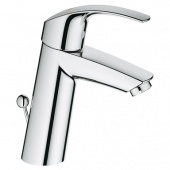 Смеситель для раковины GROHE Eurosmart с донным клапаном, средний излив, 23322001 — фото, характеристики, купить в NOJABRSK-CLIMBO