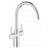 Смеситель для кухни GROHE Ambi с двумя рукоятками, высокий излив, хром (30189000) — фото, характеристики, купить в NOJABRSK-CLIMBO