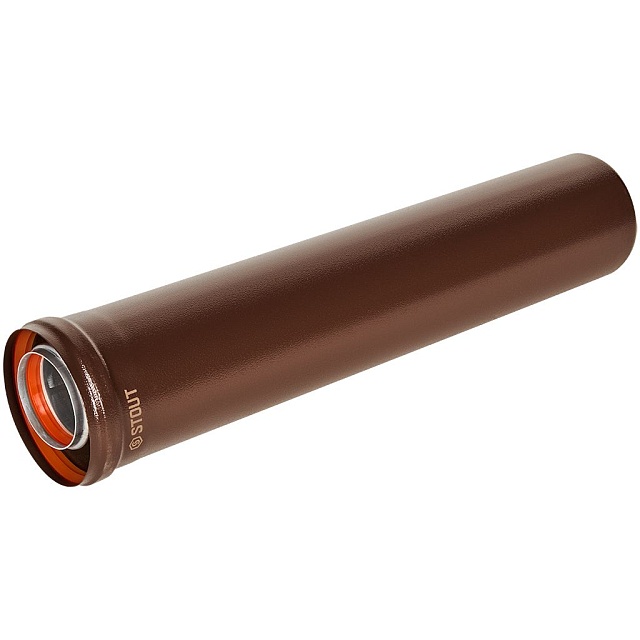 STOUT SCR-6010-700500 STOUT Удлинитель дымохода традиц. коакс. D60(п-м)/100(п-м), L500, КОРИЧНЕВЫЙ — фото, характеристики
