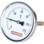 ROMMER Термометр биметаллический 80 мм 120 градусов с погружной гильзой 100 мм 1/2 — фото, характеристики, купить в NOJABRSK-CLIMBO