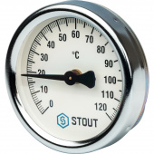 STOUT Термометр биметаллический накладной с пружиной. Корпус Dn 63 мм, 0...120 С, 1"-2" (SIM-0004-630015) — фото, характеристики, купить в NOJABRSK-CLIMBO