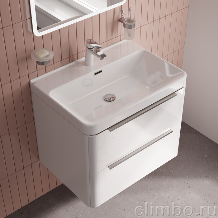 Тумба с умывальником, подвесная, 70 см, белый, Клауд Икс (Cloud X), IDDIS, CLX70W0i95K подходит умыв. 0177000i28 — фото, детали конструкции