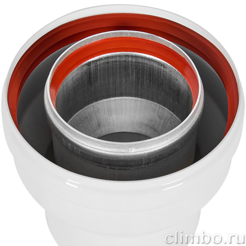 Переход ROMMER с O60/100 на O80/125 (алюминий) — фото, детали конструкции