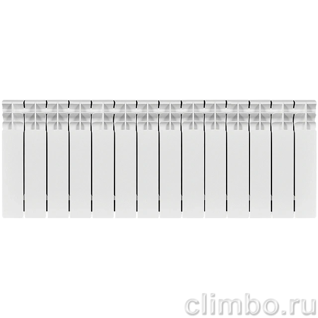 Радиатор биметаллический STOUT TITAN 350 14 секций боковое подключение (белый RAL 9016) — фото, детали конструкции