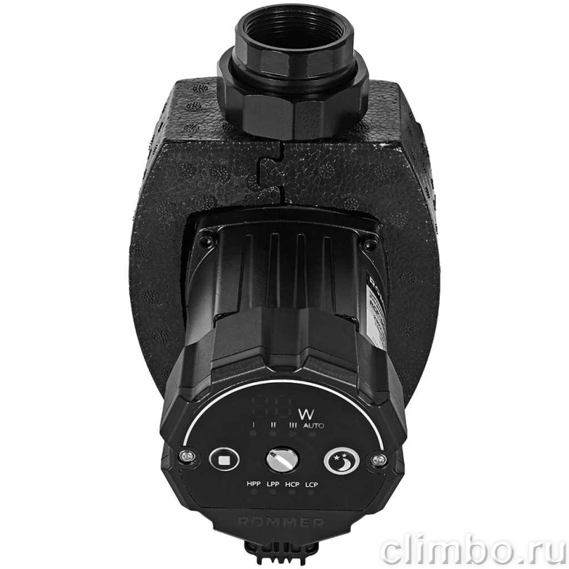 Частотный циркуляционный насос ROMMER PROFI EVO 32/40-180 с гайками и теплоизоляцией — фото, детали конструкции