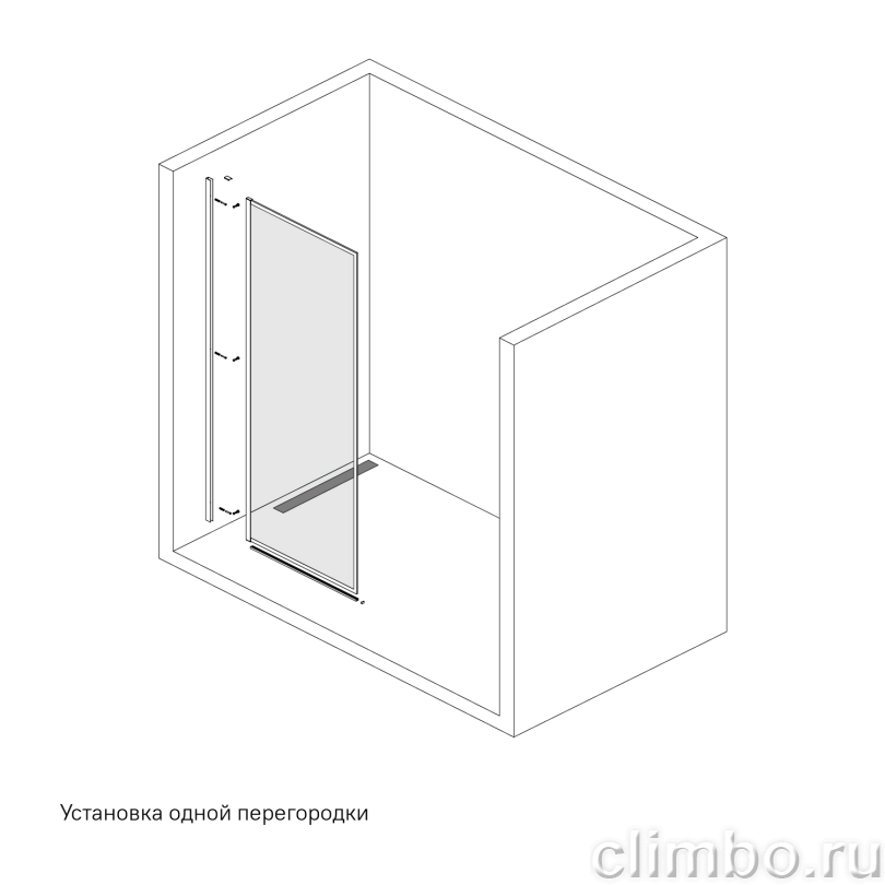 Душевая перегородка Walk In, графитовая, 100x195, Slide, IDDIS — фото товара