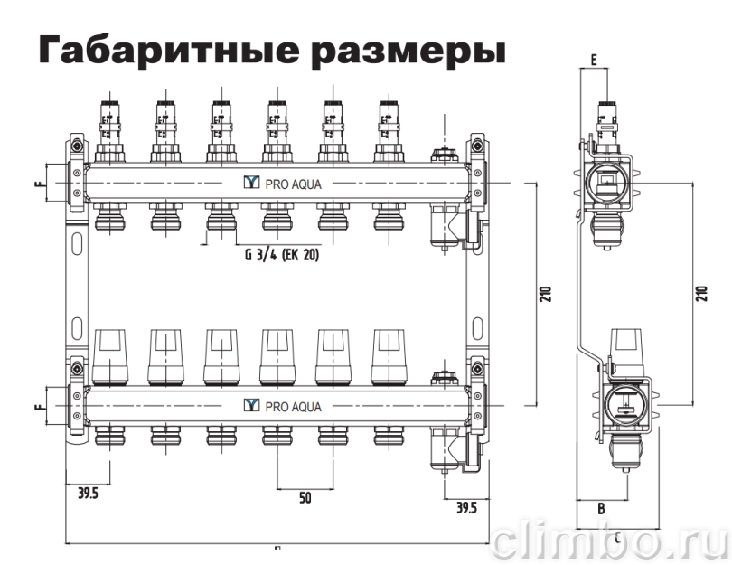 PRO AQUA Коллекторный блок с расходомерами, 8 выходов — фото товара