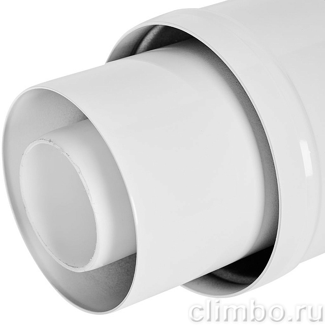 STOUT SCR-8610-800001 STOUT Оголовок вертикальный с ветрозащитой конденсац. коакс. D60(п)/100(п) БЕЛЫЙ узкий — фото, детали конструкции