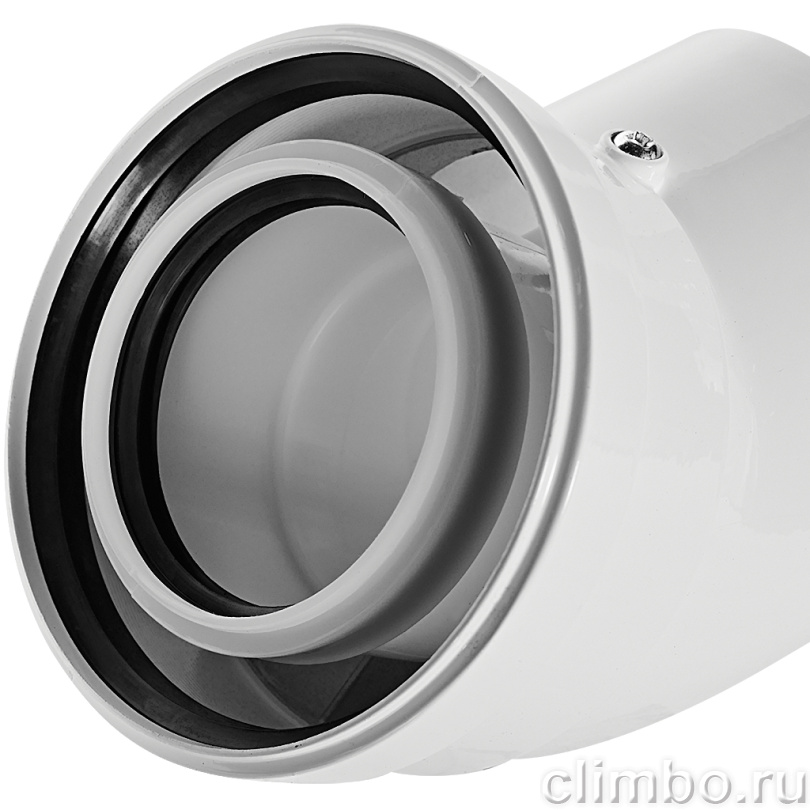 Отвод 45° конденсационный коаксиальный ROMMER D80(п-м)/125(п-м) — фото, детали конструкции