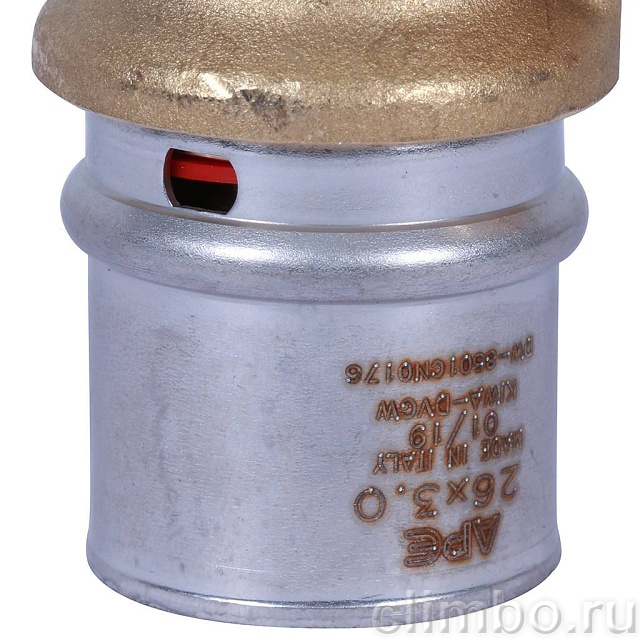 Угольник-переходник STOUT с наружной резьбой 1 х26 для металлопластиковых труб прессовой — фото, детали конструкции