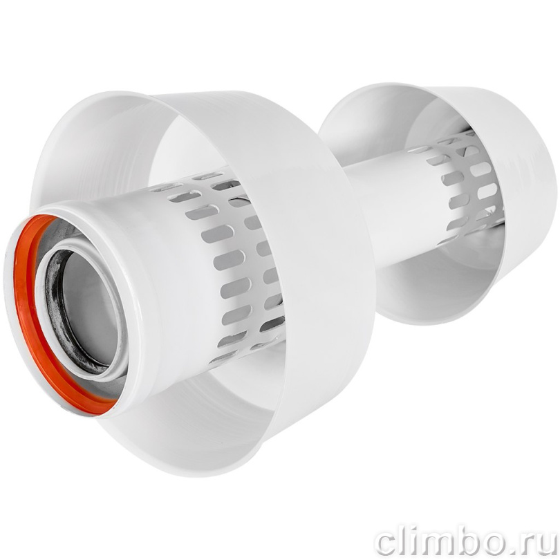 Оголовок ROMMER с ветрозащитой вертикальный конденсационный O80/125 — фото, детали конструкции