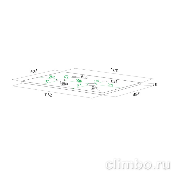 Столешница, керамогранит, 120 см, бежевый, Оптима Хоум (Optima Home), IDDIS, OPH12B0i89 — фото, детали конструкции