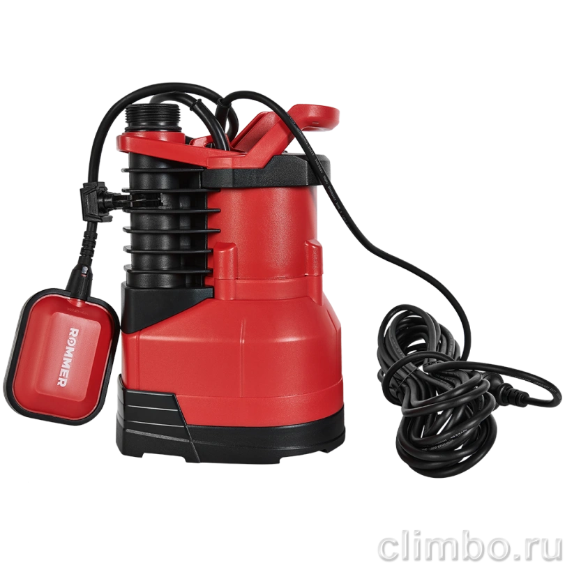 Насос дренажный ROMMER PROFI, кабель 10м, 550 Вт, для чистой воды — фото, детали конструкции