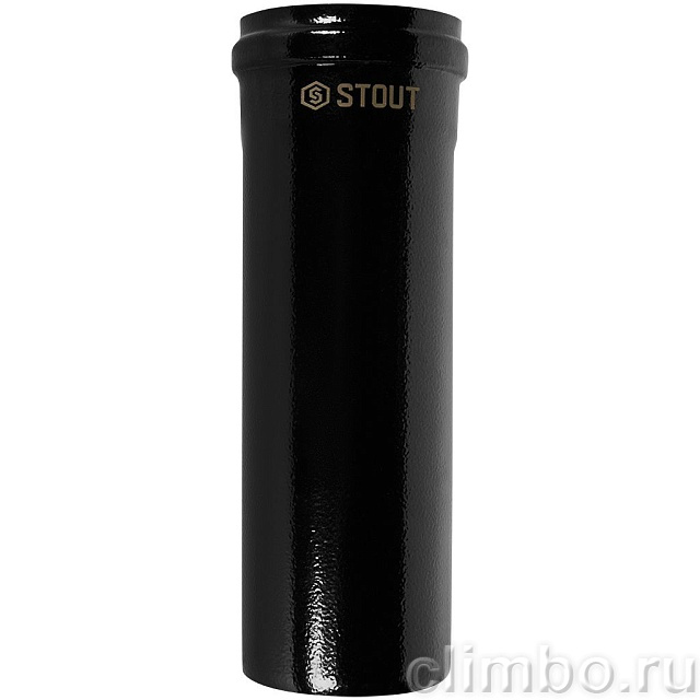 STOUT Удлинитель дымохода традиц. D80(п-м), L250, ЧЕРНЫЙ — фото, детали конструкции