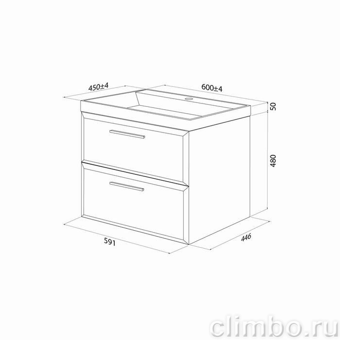 Тумба подвесная, 60 см, белый, Слайд Икс (Slide X), IDDIS, SLX60W0i95 подходит умыв. 4516000i28 — фото, детали конструкции