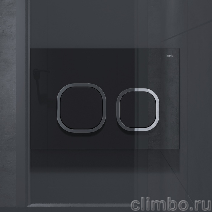 Клавиша смыва, универсальная, чёрный, Uniglass, 001, IDDIS — фото товара