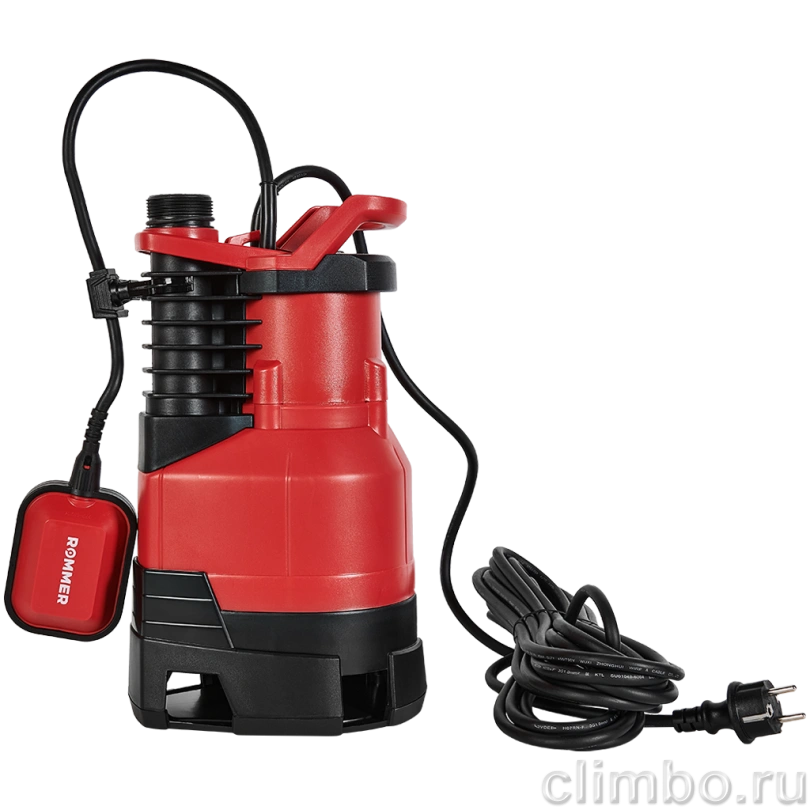 Насос дренажный ROMMER PROFI, кабель 10м, 900 Вт, для грязной воды — фото, детали конструкции