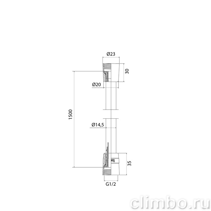 Шланг для душа, белый матовый, силиконовый, 1,5м, Оптима Хоум (Optima Home), IDDIS, OPH15WLi19 — фото, детали конструкции