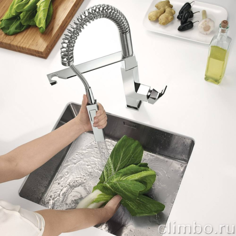 Смеситель для кухни GROHE Eurocube профессиональный, хром (31395000) — фото товара