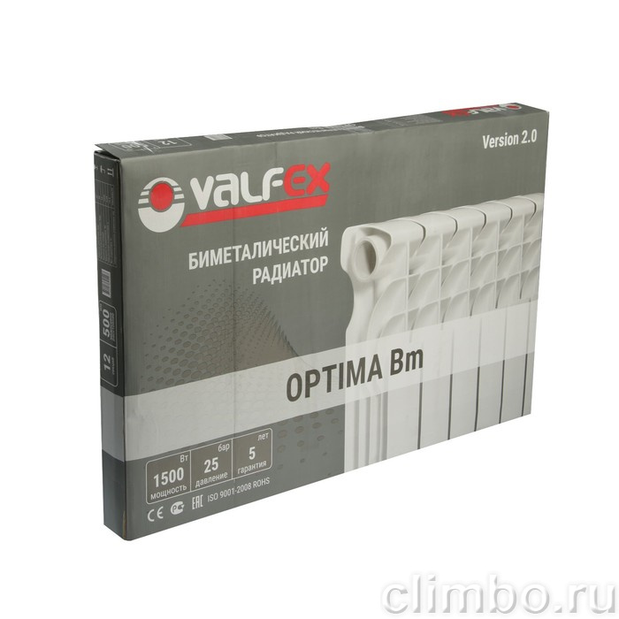Радиатор VALFEX OPTIMA Version 2.0 биметаллический 500,  8 секций — фото товара