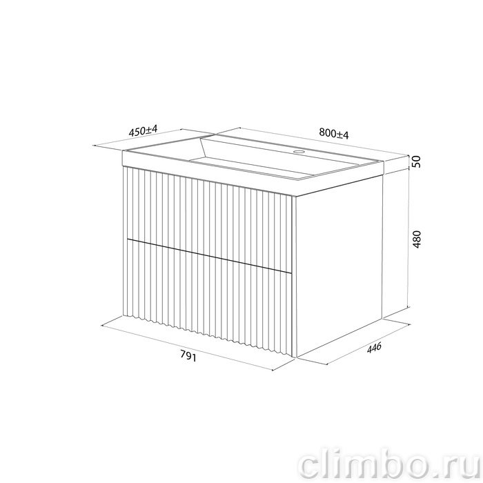Тумба подвесная, 80 см, темно-серый, Билд (Bild) 2.0, IDDIS, BIL80G1i95 подходит умыв. 4518000i28 — фото, детали конструкции