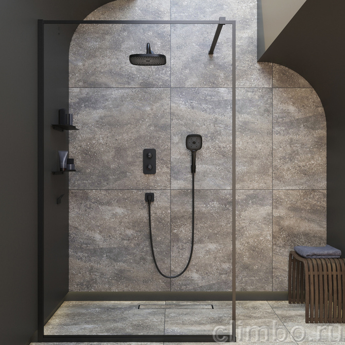 Лейка для душа квадратная, черная, SpaHome, IDDIS — фото товара