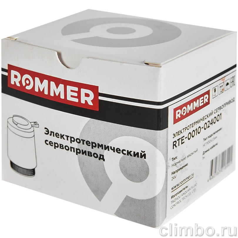 ROMMER Электротермический компактный сервопривод, нормально закрытый, 24 В — фото товара