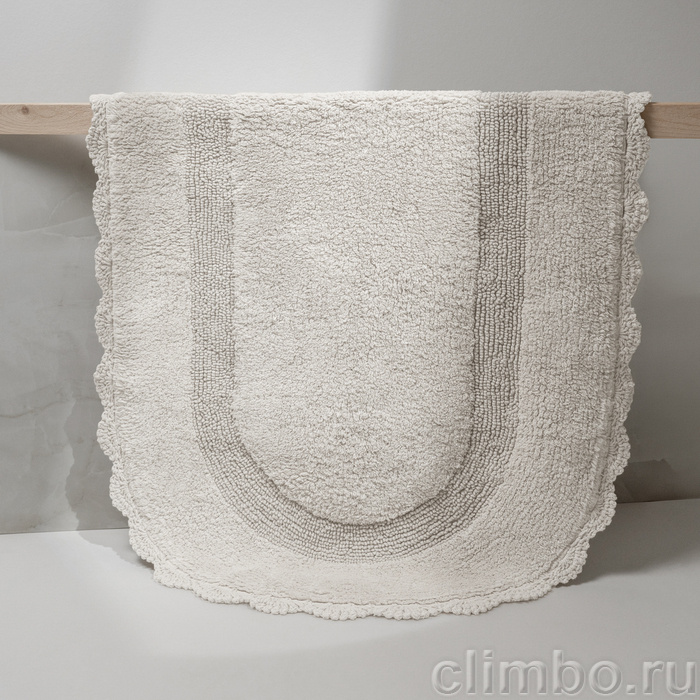 Коврик для ванной комнаты, 70x120, овал, хлопок, кремовый, IDDIS, DSOL01Ci12 — фото, детали конструкции