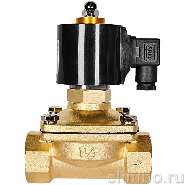 Клапан соленоидный (электромагнитный) STOUT прямого действия НО 220В G1 1/4 — фото, детали конструкции