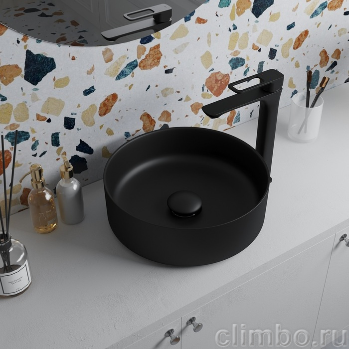 Выпуск для умывальника без перелива, Оптима Хоум (Optima Home), черный матовый, IDDIS, OPHBM00i88 — фото, детали конструкции