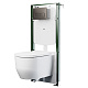 Комплект 3в1: подвесной унитаз, пневматическая инсталляция и клавиша смыва графит, Эйгер Кью (Aiger Q), IDDIS, AIQPA1GMi73 — фото, детали конструкции