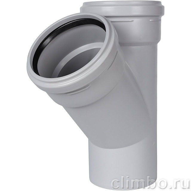 Тройник канализационный бесшумный STOUT D110x110/ 45° — фото, детали конструкции