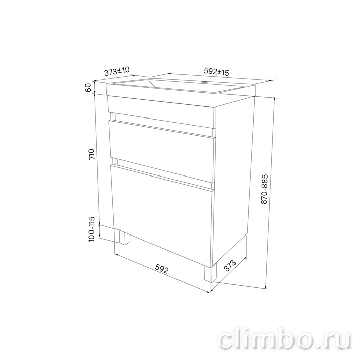Тумба напольная с ящиками, белая, 60 см, Zodiac, IDDIS — фото товара