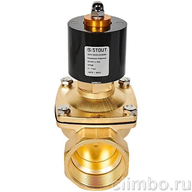 Клапан соленоидный (электромагнитный) STOUT прямого действия НО 24В G2 — фото, детали конструкции